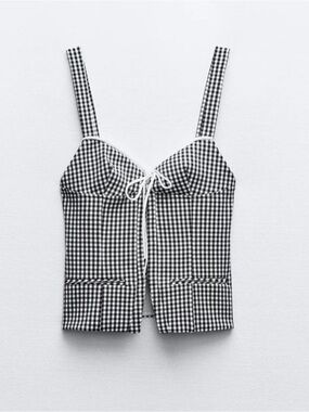 Zara plaid corset top